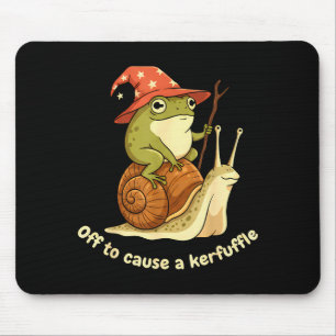 Off To Cause A Kerfuffle Funny Cowboy Frog Meme  Mouse Pad