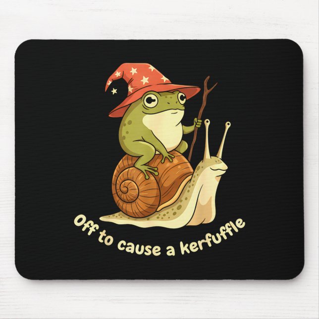 Off To Cause A Kerfuffle Funny Cowboy Frog Meme  Mouse Pad (Front)