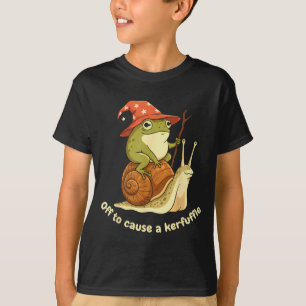 Off To Cause A Kerfuffle Funny Cowboy Frog Meme T-Shirt