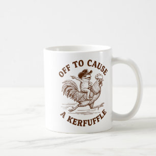Off To Cause A Kerfuffle Funny Cowboy Frog Riding  Coffee Mug