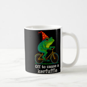Off To Cause A Kerfuffle Funny Frog Wizard Bicycle Coffee Mug