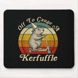 Off To Cause A Kerfuffle Funny Groundhog Riding Sc Mouse Pad
