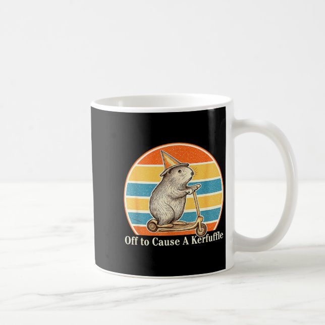 Off To Cause A Kerfuffle Funny Groundhog Scooter C Coffee Mug (Right)
