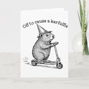 Off To Cause A Kerfuffle, Funny Groundhog Scooter  Card