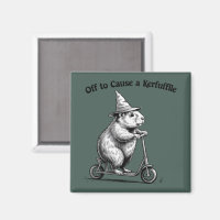 Off To Cause A Kerfuffle Funny Groundhog Scooter