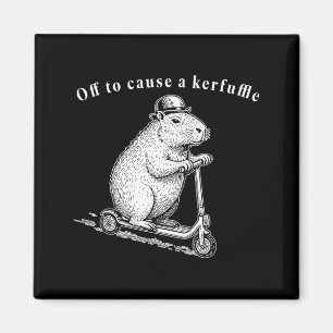 Off To Cause A Kerfuffle, Funny Groundhog Scooter  Magnet