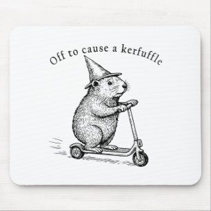 Off To Cause A Kerfuffle, Funny Groundhog Scooter Mouse Pad