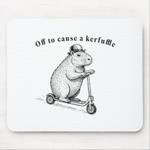 Off To Cause A Kerfuffle, Funny Groundhog Scooter  Mouse Pad