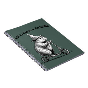 Off To Cause A Kerfuffle Funny Groundhog Scooter Notebook