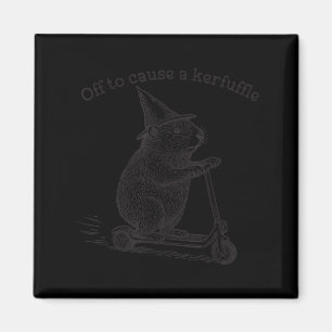 Off To Cause A Kerfuffle Funny Groundhog Scooter S Magnet