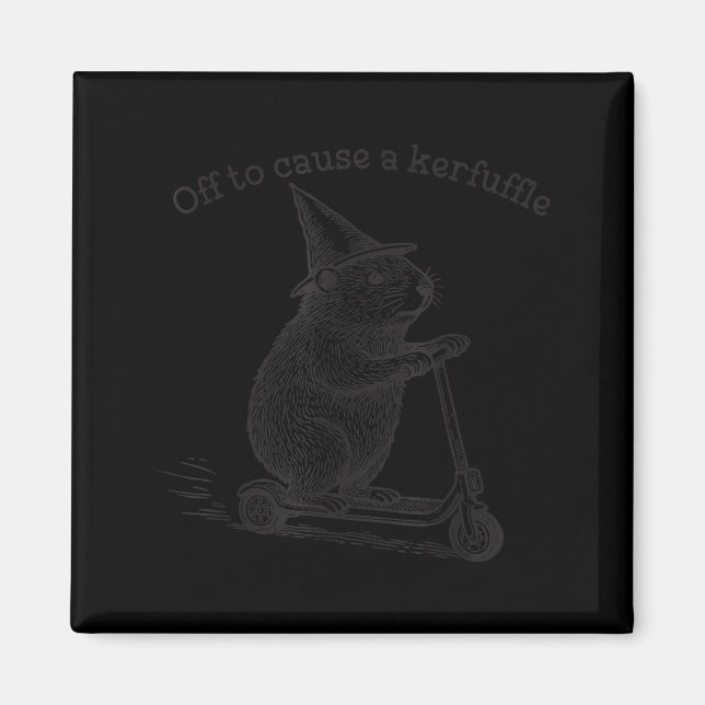 Off To Cause A Kerfuffle Funny Groundhog Scooter S Magnet (Front)