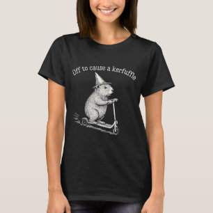Off To Cause A Kerfuffle Funny Groundhog Scooter S T-Shirt