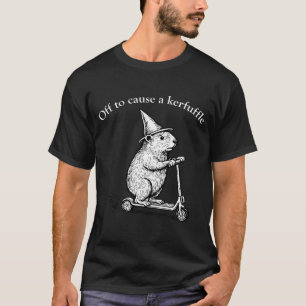Off To Cause A Kerfuffle Funny Groundhog Scooter S T-Shirt