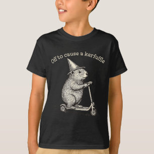 Off To Cause A Kerfuffle Funny Groundhog Scooter S T-Shirt