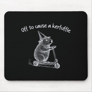 Off To Cause A Kerfuffle Funny Hamster Scooter Gro Mouse Pad