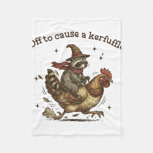 Off To Cause A Kerfuffle Funny Weird Racoon With Fleece Blanket