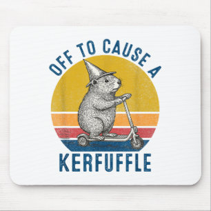 Off To Cause A Kerfuffle Groundhog Scooter Funny A Mouse Pad