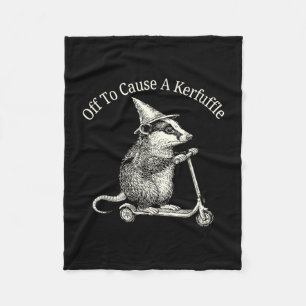 Off to cause a kerfuffle possum humour  fleece blanket