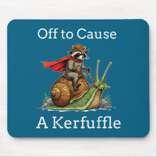 Off To Cause A Kerfuffle Raccoon Whimsical Wizard  Mouse Pad
