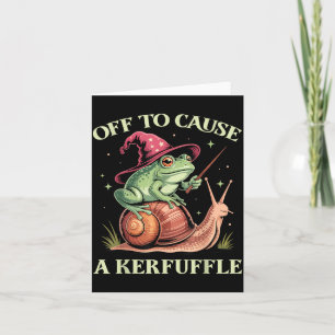 Off To Cause A Kerfuffle Whimsical Wizard Frog Mem Card
