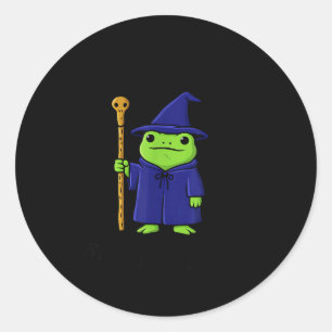 Off To Commit Shenanigans Frog Wizard Fantasy Quot Classic Round Sticker