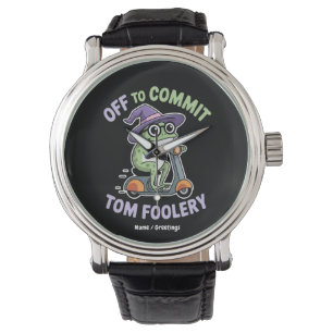 Off to Commit Tom Foolery Frog Funny Meme Watch
