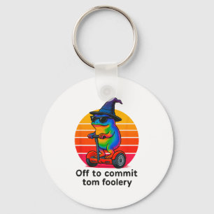Off To Commit Tom Foolery Funny Frog Sarcasm Mem  Key Ring