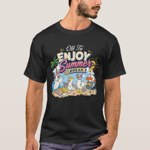 Off To Enjoy Summer Break Beach Ducks Vacation Cru T-Shirt