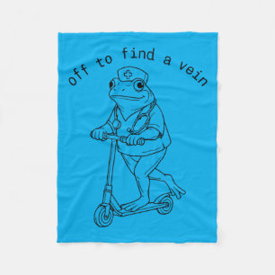 Off to Find a Vein ICU ER Registered Nurse Frog Fleece Blanket