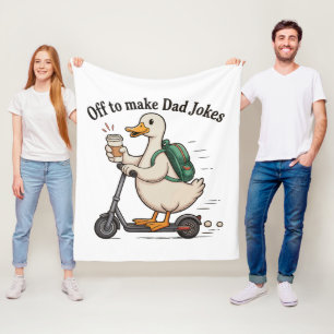 Off To Make Dad Jokes Goose Father’s Day Grandpa Fleece Blanket