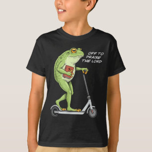 Off To Praise D Lord Funny Frog Christian Meme  T-Shirt