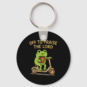 Off To Praise The Lord Frog Christian Key Ring