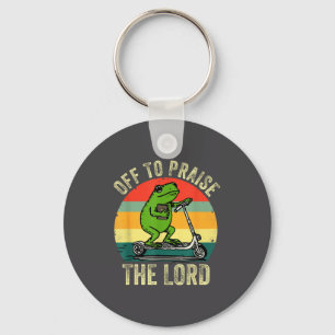 Off To Praise The Lord Funny Frog Bible Study Jesu Key Ring
