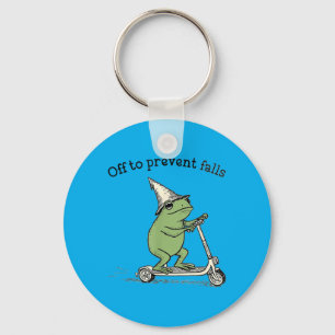 Off to Prevent Falls Funny Frog Toad Physical Key Ring
