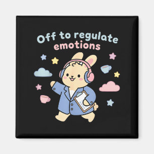 Off to regulate emotions funny bunny rabbit scoote magnet