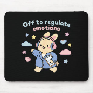 Off to regulate emotions funny bunny rabbit scoote mouse pad