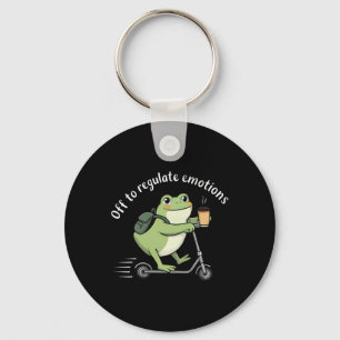 Off To Regulate Emotions Funny Frog Scooter Mental Key Ring