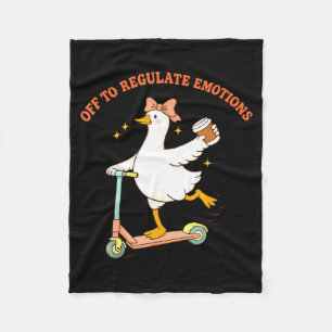 Off to regulate emotions funny goose scooter coffe fleece blanket