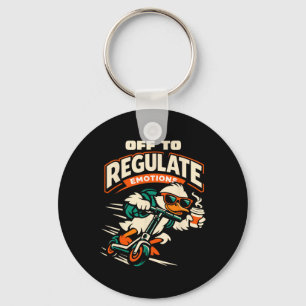 Off To Regulate Emotions Funny Goose Scooter Menta Key Ring