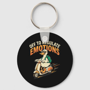 Off To Regulate Emotions Funny Goose Scooter Menta Key Ring