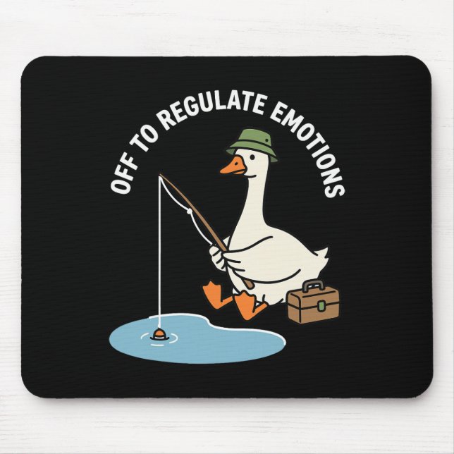 Off To Regulate Emotions Mental Health Funny Fishi Mouse Pad (Front)