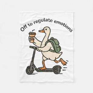 Off To Regulate Emotions, Mental Health, Funny Goo Fleece Blanket