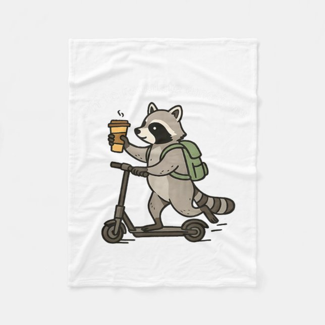 Off to Regulate Emotions Racoon Mental Health Fleece Blanket (Front)