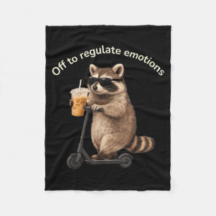 Off to regulate emotions racoon mental healthOff Fleece Blanket