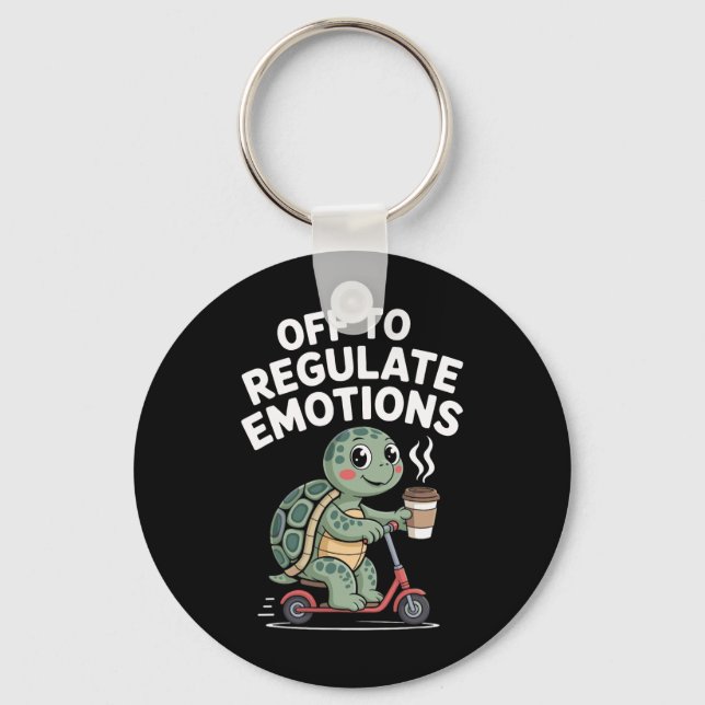 Off To Regulate Emotions Turtle Mental Health Psyc Key Ring (Front)