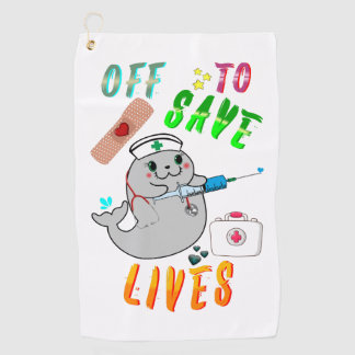 Off To Save Lives Golf Towel