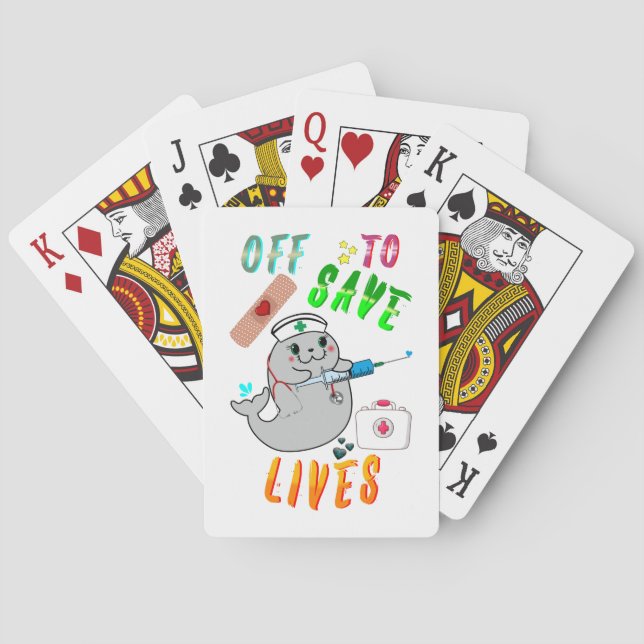Off To Save Lives Playing Cards (Back)