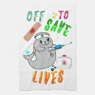 Off To Save Lives Tea Towel