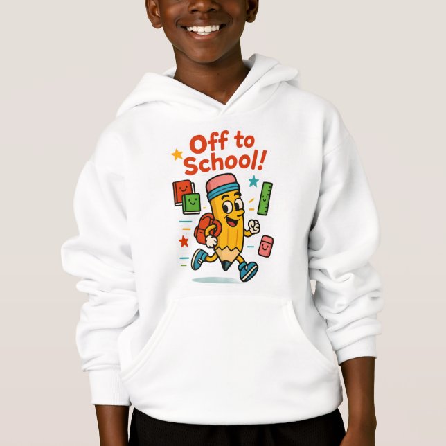 Off to School Kids Hoodie (Front)