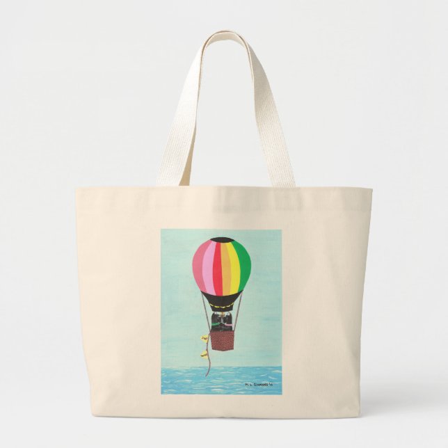 Off to Scotland - scottish terriers Large Tote Bag (Front)